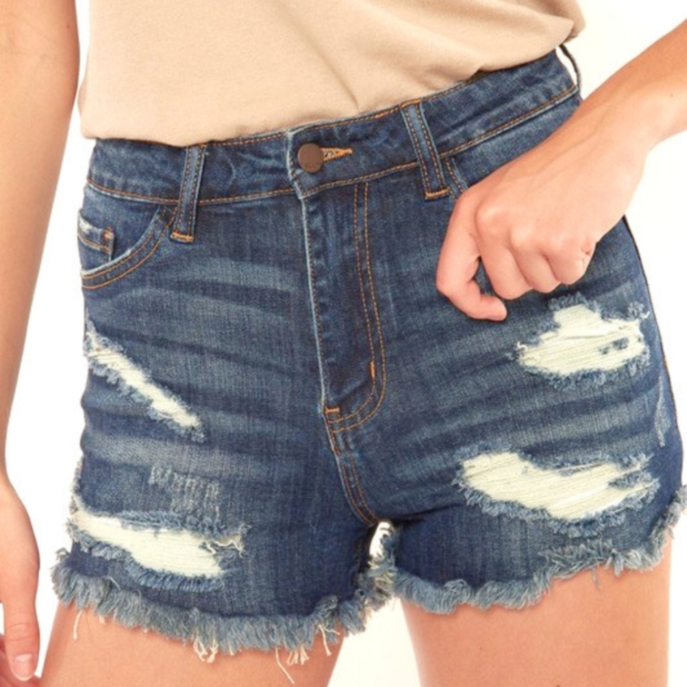 Distressed Denim Women Shorts